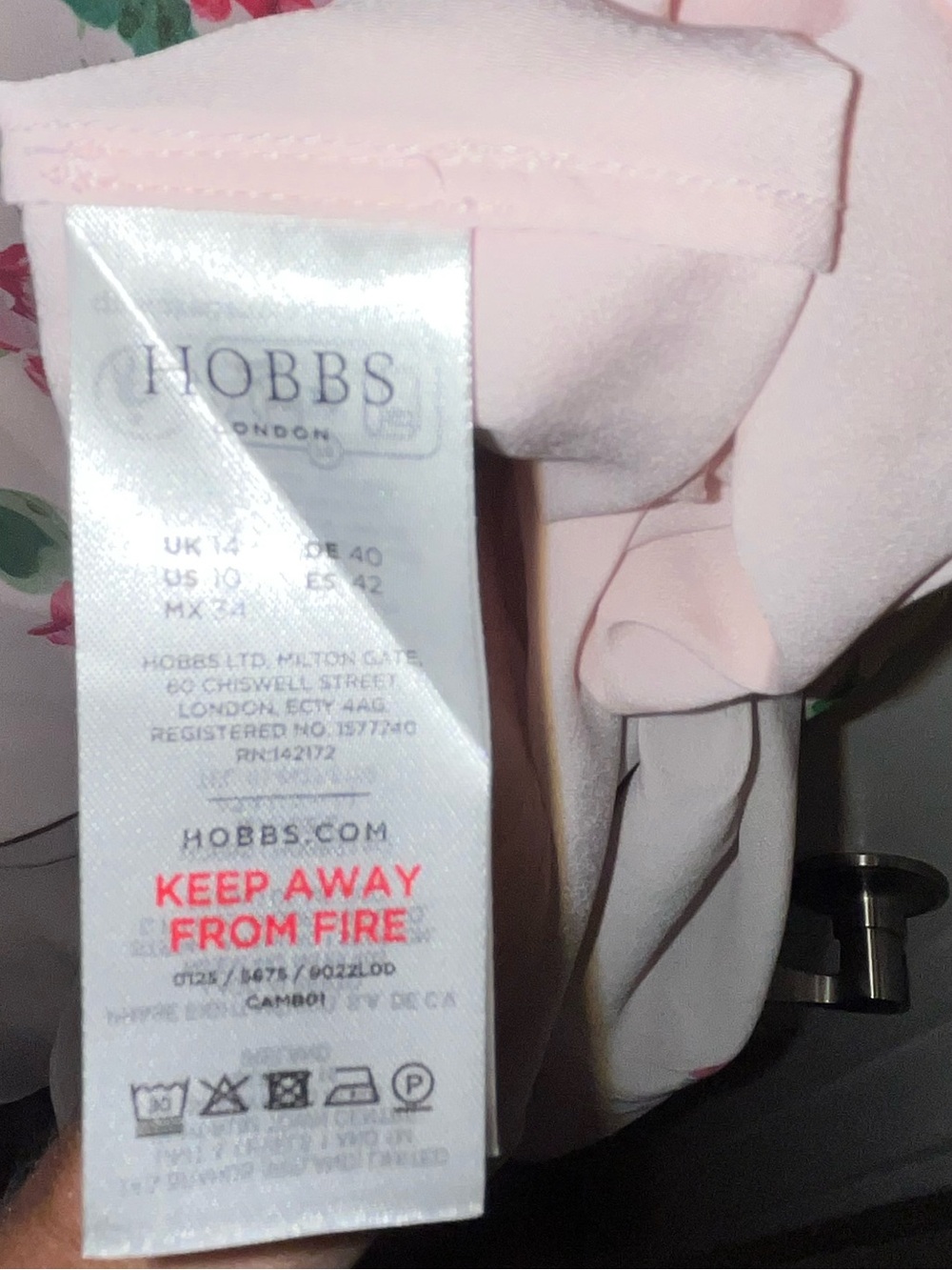 Hobbs London Floral Pink Sleeveless Midi Dress - Picture 5 of 5